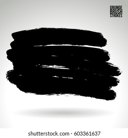 Brush stroke and texture. Grunge vector abstract hand - painted element. Underline and border.