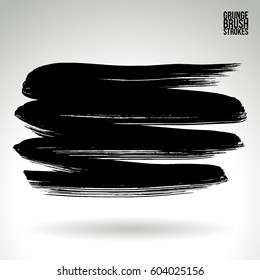 Brush stroke and texture. Grunge vector abstract hand - painted element. Underline and border.