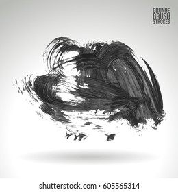 Brush stroke and texture. Grunge vector abstract hand - painted element. Underline and border.