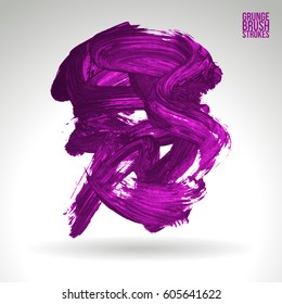 Brush stroke and texture. Grunge vector abstract hand - painted element. Underline and border.