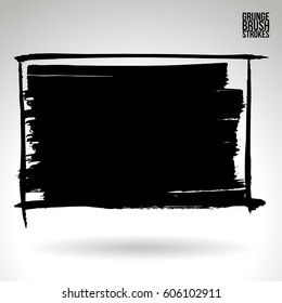 Brush stroke and texture. Grunge vector abstract hand - painted element. Underline and border.