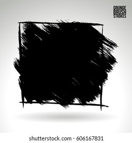 Brush stroke and texture. Grunge vector abstract hand - painted element. Underline and border.