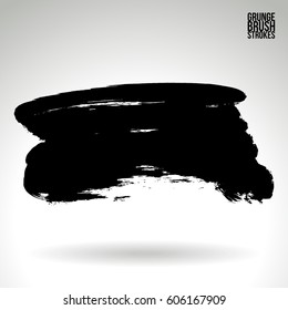 Brush stroke and texture. Grunge vector abstract hand - painted element. Underline and border.
