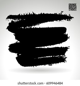 Brush stroke and texture. Grunge vector abstract hand - painted element. Underline and border.