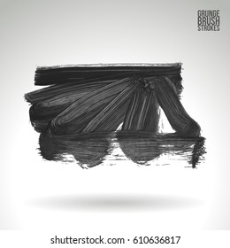 Brush stroke and texture. Grunge vector abstract hand - painted element. Underline and border.