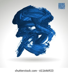 Brush stroke and texture. Grunge vector abstract hand - painted element. Underline and border.