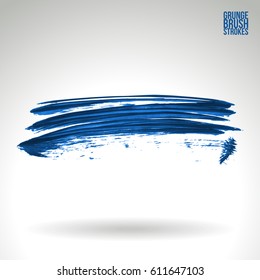 Brush stroke and texture. Grunge vector abstract hand - painted element. Underline and border.