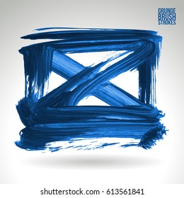Brush stroke and texture. Grunge vector abstract hand - painted element. Underline and border.