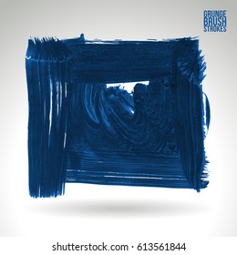 Brush stroke and texture. Grunge vector abstract hand - painted element. Underline and border.