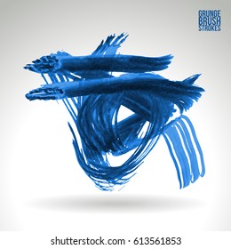 Brush stroke and texture. Grunge vector abstract hand - painted element. Underline and border.