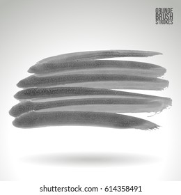 Brush stroke and texture. Grunge vector abstract hand - painted element. Underline and border.