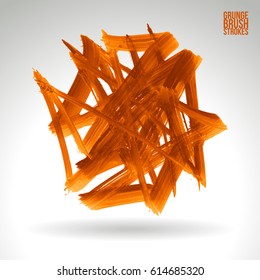 Brush stroke and texture. Grunge vector abstract hand - painted element. Underline and border.