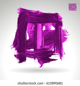 Brush stroke and texture. Grunge vector abstract hand - painted element. Underline and border.