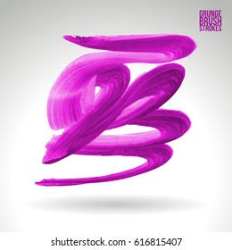 Brush stroke and texture. Grunge vector abstract hand - painted element. Underline and border.
