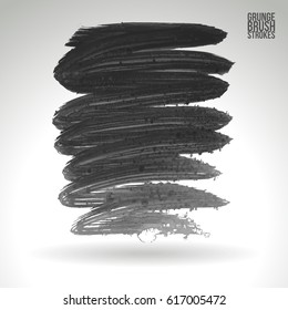 Brush stroke and texture. Grunge vector abstract hand - painted element. Underline and border.