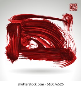 Brush stroke and texture. Grunge vector abstract hand - painted element. Underline and border.