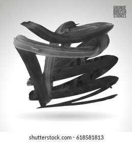 Brush stroke and texture. Grunge vector abstract hand - painted element. Underline and border.