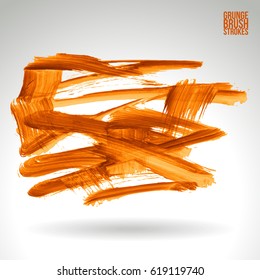 Brush stroke and texture. Grunge vector abstract hand - painted element. Underline and border.