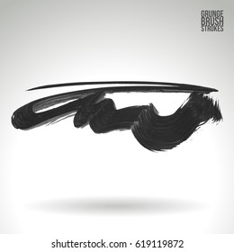 Brush stroke and texture. Grunge vector abstract hand - painted element. Underline and border.
