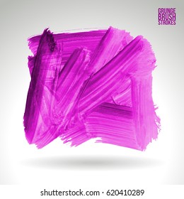 Brush stroke and texture. Grunge vector abstract hand - painted element. Underline and border.