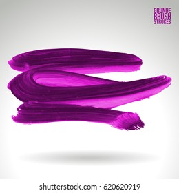 Brush stroke and texture. Grunge vector abstract hand - painted element. Underline and border.