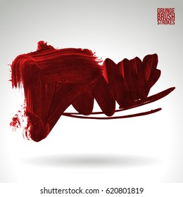 Brush stroke and texture. Grunge vector abstract hand - painted element. Underline and border.