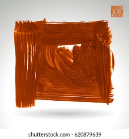 Brush stroke and texture. Grunge vector abstract hand - painted element. Underline and border.