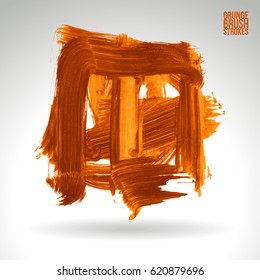 Brush stroke and texture. Grunge vector abstract hand - painted element. Underline and border.