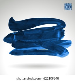 Brush stroke and texture. Grunge vector abstract hand - painted element. Underline and border design.