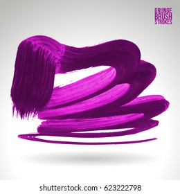 Brush stroke and texture. Grunge vector abstract hand - painted element. Underline and border design.