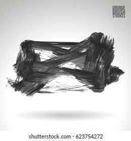 Brush stroke and texture. Grunge vector abstract hand - painted element. Underline and border design.