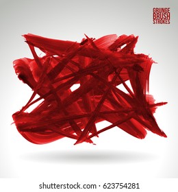 Brush stroke and texture. Grunge vector abstract hand - painted element. Underline and border design.