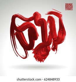 Brush stroke and texture. Grunge vector abstract hand - painted element. Underline and border design.