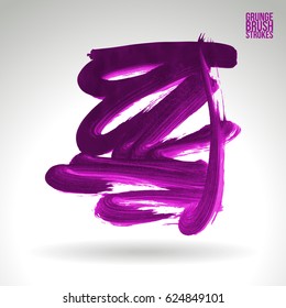 Brush stroke and texture. Grunge vector abstract hand - painted element. Underline and border design.