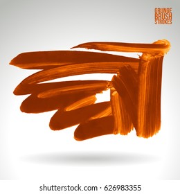 Brush stroke and texture. Grunge vector abstract hand - painted element. Underline and border design.