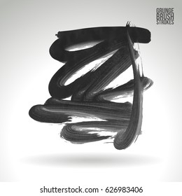 Brush stroke and texture. Grunge vector abstract hand - painted element. Underline and border design.