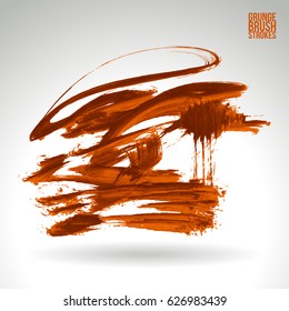 Brush stroke and texture. Grunge vector abstract hand - painted element. Underline and border design.