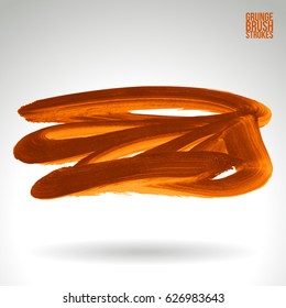 Brush stroke and texture. Grunge vector abstract hand - painted element. Underline and border design.