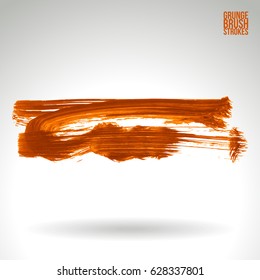 Brush stroke and texture. Grunge vector abstract hand - painted element. Underline and border design.