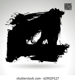 Brush stroke and texture. Grunge vector abstract hand - painted element. Underline and border design.