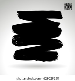 Brush stroke and texture. Grunge vector abstract hand - painted element. Underline and border design.