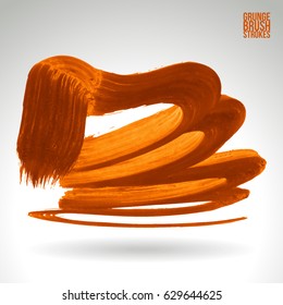 Brush stroke and texture. Grunge vector abstract hand - painted element. Underline and border design.