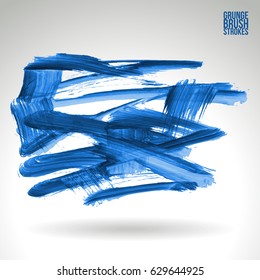 Brush stroke and texture. Grunge vector abstract hand - painted element. Underline and border design.