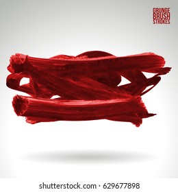 Brush stroke and texture. Grunge vector abstract hand - painted element. Underline and border design.