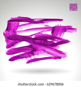 Brush stroke and texture. Grunge vector abstract hand - painted element. Underline and border design.