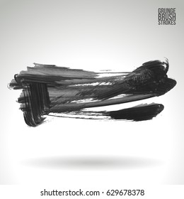 Brush stroke and texture. Grunge vector abstract hand - painted element. Underline and border design.