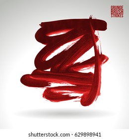 Brush stroke and texture. Grunge vector abstract hand - painted element. Underline and border design.