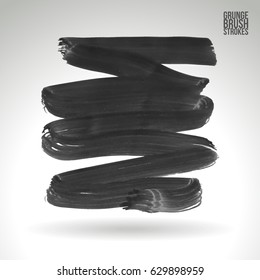 Brush stroke and texture. Grunge vector abstract hand - painted element. Underline and border design.