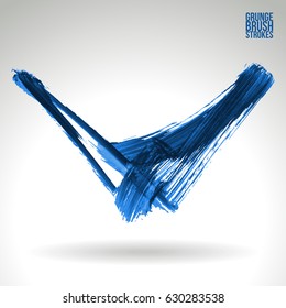 Brush stroke and texture. Grunge vector abstract hand - painted element. Underline and border design.