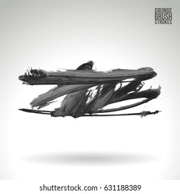 Brush stroke and texture. Grunge vector abstract hand - painted element. Underline and border design.